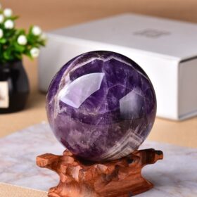 1PC Natural Dream Amethyst Ball Polished Globe Massaging Ball Reiki Healing Stone Home Decoration Exquisite Gifts