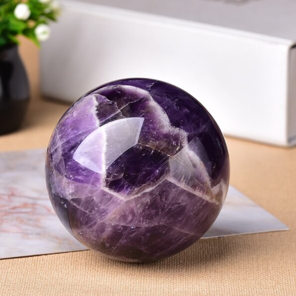 1PC Natural Dream Amethyst Ball Polished Globe Massaging Ball Reiki Healing Stone Home Decoration Exquisite Gifts 4