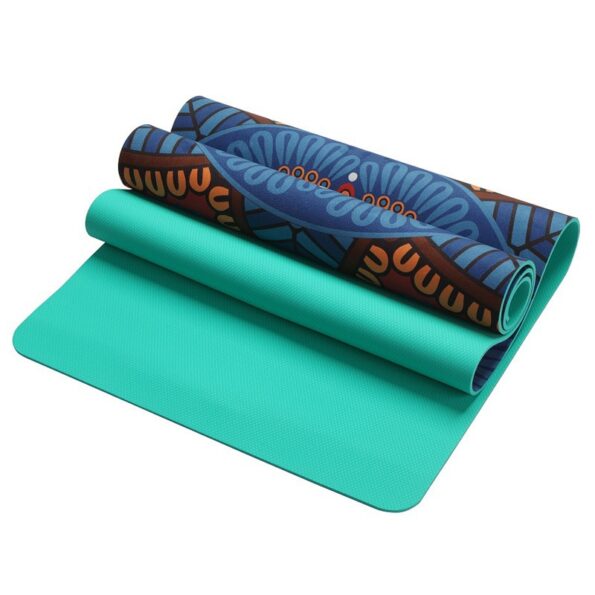 5 5 MM Lotus Pattern Suede TPE Yoga Mat Pad Non slip Slimming Exercise Fitness Gymnastics 3