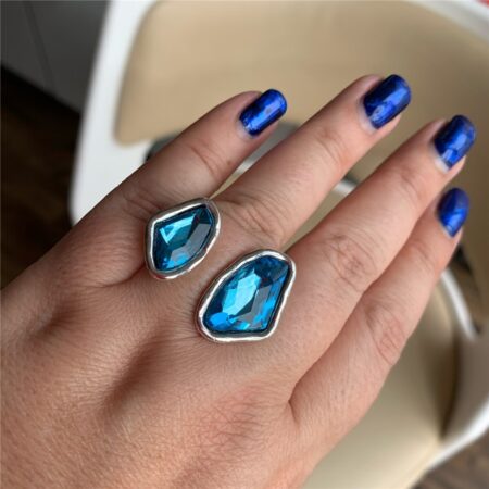 Anslow Fashion Jewelry Brand Top Quality Opening Irregular Crystal Wedding Bride Ring For Women Christmas Mothers 1