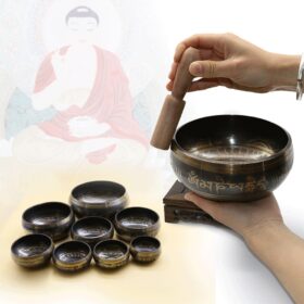 Buddha Sound Bowl Tibetan Bell Yoga Meditation Bowl Metal Singing Bowl Striker Chanting Bowl Brass Chime