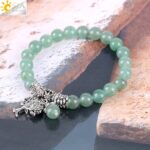 CSJA New Meditation Green Aventurine Women Bracelets Natural Stone Yoga Mala Prayer Rosary Beads Healing Reiki 6