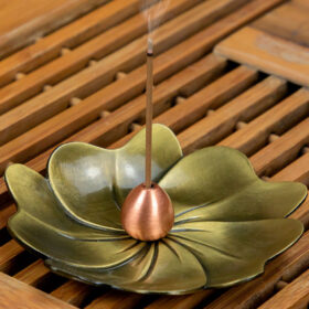Meditation Buddha Sandalwood Stick Holder Burner Round Dish Lotus Flower Catcher Plate Incense Holders Home Decor