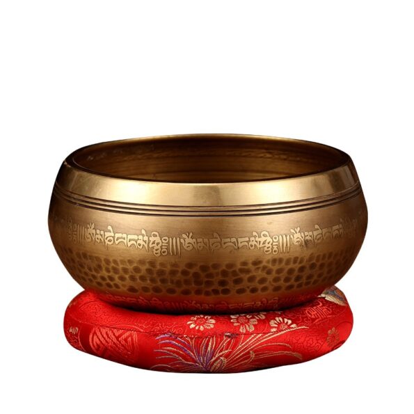 Nepal Handmade Singing Bowls set Buddha Mantra Design Tibetan Bowl with Leather stick for Yoga Chanting