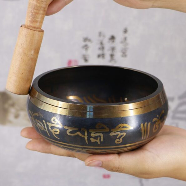 Nepal handmade Buddha sound bowl sound therapy yoga meditation singing bowl Tibet prayer bowl metal craft 5
