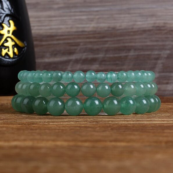 New Fashion Natural Jewelry Green Aventurine Round Beads Bracelet Be Fit for Men and Women Accessories 3