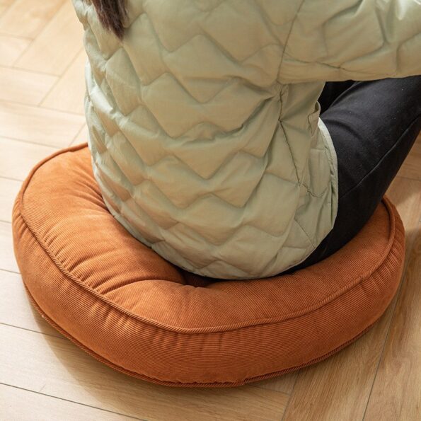 Nordic Plain Velvet Tatami Cushion Pillow Thickened Winter Sofa Back Cushion Floor Meditation Cushion Futon Round 1