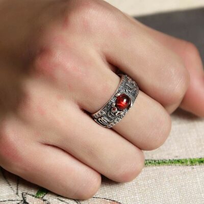 Pixiu Charms Feng Shui Ring Amulet Protection Wealth Lucky Open Adjustable Ring Buddhist Jewelry for Women 5