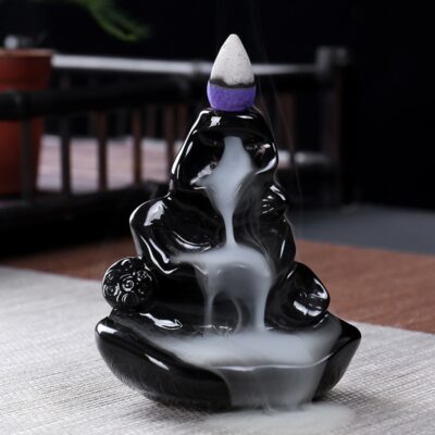 Waterfall Incense Burner Backflow Mini Buddha Censer Backflow Incense Holder Home Office Teahouse Decor Incense Cones