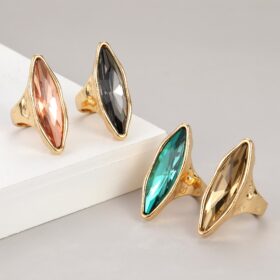 Anslow Wholesale Cute Design Jewelry For Women Horse Eye Crystal Finger Ring For Wedding Engagement Girlfriend