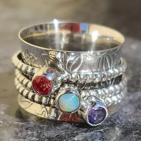 Bohemian-Gemstone-Meditation-Spinning-Ring-Silver-Colored-Stone-Set-Ring-Fashion-Open-Rings-for-Women-Rings