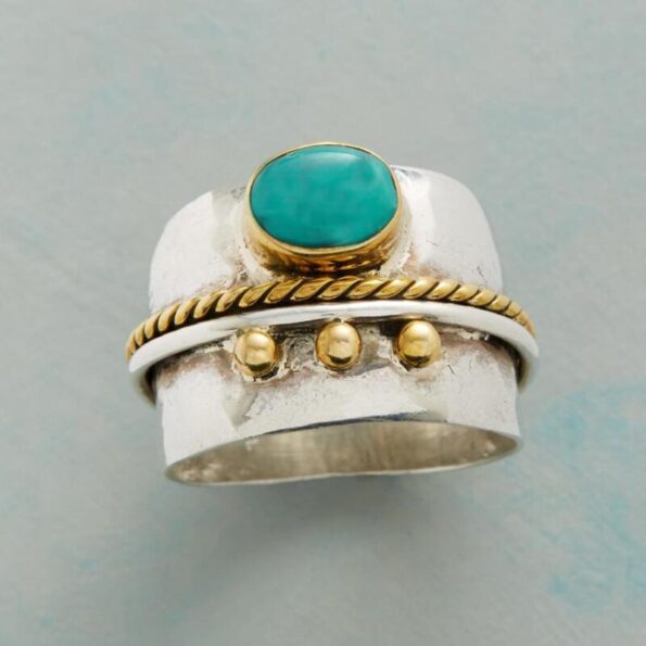 Vintage-Tibet-Boho-Meditation-Ring-Two-Tone-Green-Stone-Ancient-Silver-Color-Carved-Oval-Blue-Stone-1
