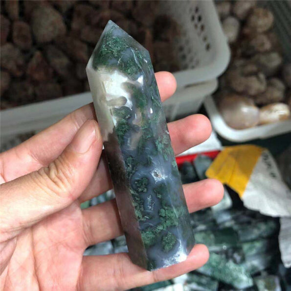 Natural-Crystals-Moss-Agate-Wands-Healing-Chakra-Stones-6-Faceted-Prism-Aquatic-Agate-Single-Point-Tower-2